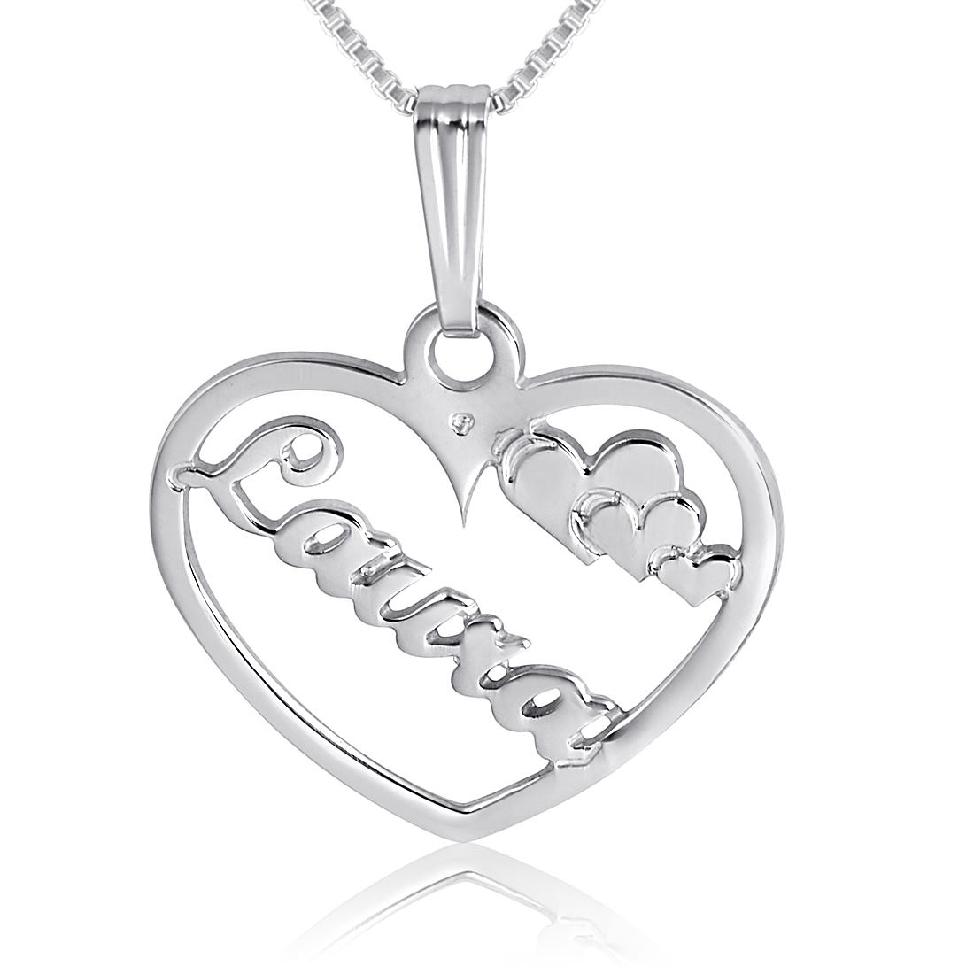 Romantic Name Necklace, Love My Name, Sterling Silver - 1