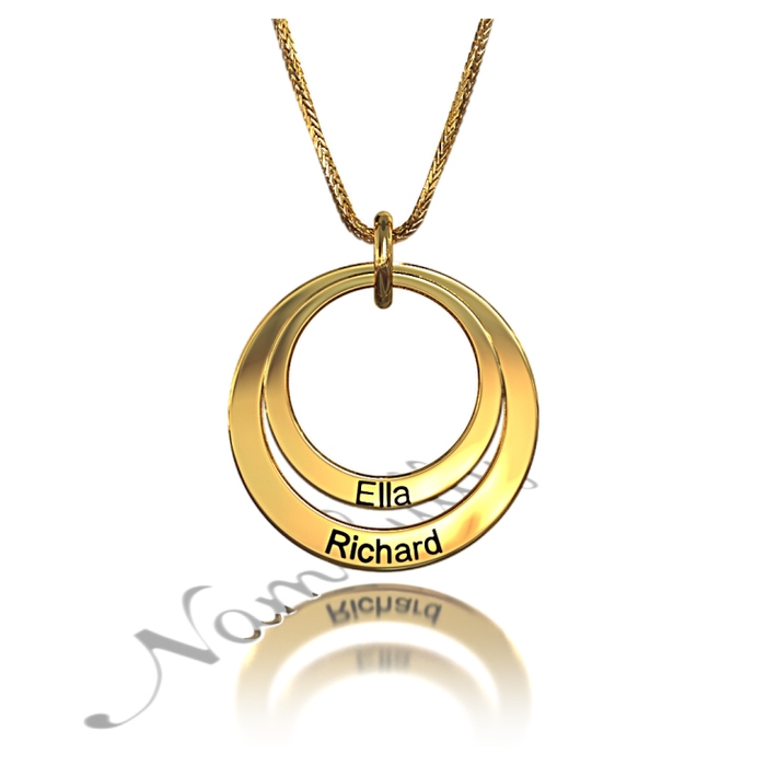 14k Yellow Gold Diamond Intertwined Two-tone Circles Necklace #107020 -  Seattle Bellevue | Joseph Jewelry