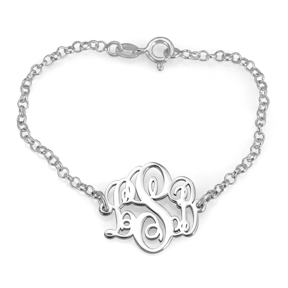 Letter Charms Personalized Bracelet - Sterling Silver