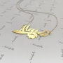Name Necklace with Bunny and Diamonds in 18k Yellow Gold Plated Silver - "Mara" - 2