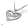 Name Necklace in Heart-Shaped Pendant with Script Font in Sterling Silver - "Ruthie" - 2