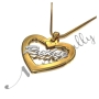 Name Necklace in Heart-Shaped Pendant with Script Font - "Ruthie" (Two-Tone 10k White & Yellow Gold) - 2