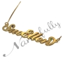 Carrie Style Name Necklace with Two Names & Swarovski Birthstones in 18k Yellow Gold Plated Silver - "SueEllen" - 2