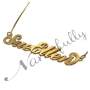 Carrie Style Name Necklace with Two Names & Diamonds in 18k Yellow Gold Plated Silver - "SueEllen" - 2