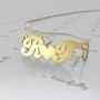 Two Initial Necklace - Glee Inspired in 14k Yellow Gold - "Rachel Loves Finn" - 1
