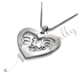 Thai Name Necklace in Heart-Shaped Pendant in Sterling Silver - "Kamon" - 2