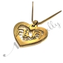 Thai Name Necklace in Heart-Shaped Pendant in 14k Yellow Gold - "Kamon" - 2