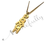 14k Yellow Gold Vertical Russian Name Necklace - "Roman" - 2