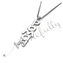 14k White Gold Vertical Russian Name Necklace - "Roman" - 2