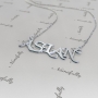 Turkish Name Necklace in Stylized Font in 14k White Gold - "Aslan" - 2