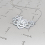 Turkish Name Necklace with Hearts Design and Diamonds in 14k White Gold - "Deniz" - 2