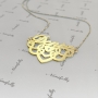 Turkish Name Necklace with Hearts Design and Diamonds in 14k Yellow Gold - "Deniz" - 2