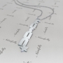 Vertical Turkish Name Necklace with Star in 14k White Gold - "Fusun" - 2