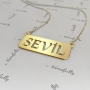14k Yellow Gold Turkish Cutout Name Necklace - "Sevil" - 2
