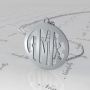 Monogram Necklace with Cutout Letters in 14k White Gold - "AMK" - 1