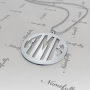 Monogram Necklace with Cutout Letters in 14k White Gold - "AMK" - 2