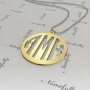 Monogram Necklace with Cutout Letters in 14k Yellow Gold - "AMK" - 2