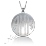 Monogram Necklace with Sparkling Letters in Sterling Silver - "AMK" - 1