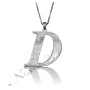 Sparkling Initial Necklace in Sterling Silver - "D is Divine" - 3