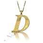Sparkling Initial Necklace in 18k Yellow Gold Plated Silver - "D is Divine" - 3
