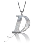Sparkling Initial Necklace in 14k White Gold - "D is Divine" - 1