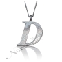 Sparkling Initial Necklace in 10k White Gold - "D is Divine" - 3