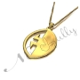 Initial Necklace with Playboy Bunny in 14k Yellow Gold - "E is for Exceptional" - 2