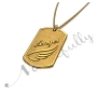Dog Tag Necklace with "Angel" in Raised Letters in 14k Yellow Gold - 2