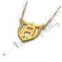 Initial Necklace with Shield-Shaped Pendant in 10k Yellow Gold - "A Shield of Honor" - 2