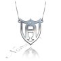 Initial Necklace with Shield-Shaped Pendant in 14k White Gold - "A Shield of Honor" - 3