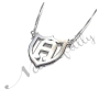 Initial Necklace with Shield-Shaped Pendant in 14k White Gold - "A Shield of Honor" - 2