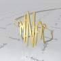 Monogram Necklace with Three Letters in 18k Yellow Gold Plated Silver - "MNA" - 1