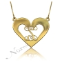 Heart Initial Necklace in 18k Yellow Gold Plated Silver - "S is for Sweetheart" - 1