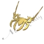Initial Necklace with Spider Design in 18k Yellow Gold Plated - 2