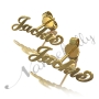 14k Yellow Gold Carrie-Style Name Earrings - "Jackie" - 2
