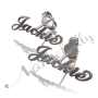 14k White Gold Carrie-Style Name Earrings - "Jackie" - 2