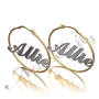 Name Hoop Earrings JLo inspired - "Allie"  (Two-Tone 10k White & Yellow Gold) - 2