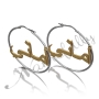 Arabic Name Hoop Earrings - "Amani" (Two-Tone 10k Yellow & White Gold) - 2
