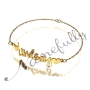 14k Yellow Gold Name Bracelet with Hearts - "Lindsay" - 2
