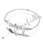 Name Bracelet with Hearts and Diamonds in 14k White Gold - "Lindsay" - 2