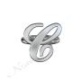Initial Ring in Script Font in Sterling Silver "It Starts with C" - 2