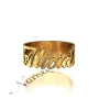 14k Yellow Gold Name Ring Carrie-Style - "Alicia" - 2