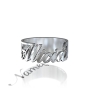 10k White Gold Name Ring Carrie-Style - "Alicia" - 2