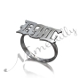 Sterling Silver Monogram Ring in Gothic Font - "DJL" - 1