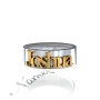 Name Ring with Layered Letters - "Joshua" (Two-Tone 10k Yellow & White Gold) - 2