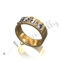 Name Ring with Layered Letters - "Joshua" (Two-Tone 10k White & Yellow Gold) - 1