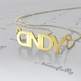 14k Yellow Gold Name Necklace in Block Print - "Cindy" - 1