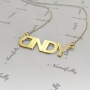 10k Yellow Gold Name Necklace in Block Print - "Cindy" - 2
