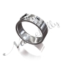 Arabic Name Ring with Layered Letters in 10k White Gold - "Hasan" - 2