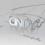 14k White Gold Name Necklace in Block Print - "Cindy" - 1